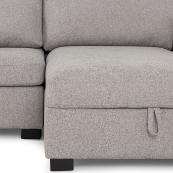 Baxter Sofa Bed With Chaise, Light Grey