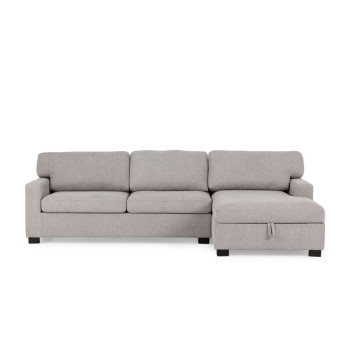 Baxter Sofa Bed With Chaise, Light Grey