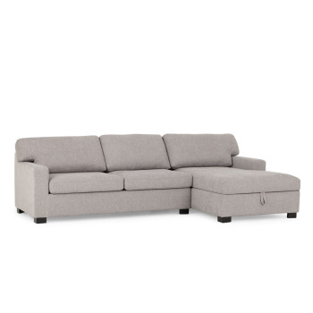 Baxter Sofa Bed With Chaise, Light Grey
