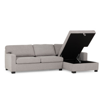 Baxter Sofa Bed With Chaise, Light Grey