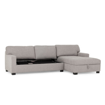 Baxter Sofa Bed With Chaise, Light Grey