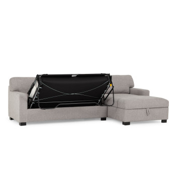 Baxter Sofa Bed With Chaise, Light Grey