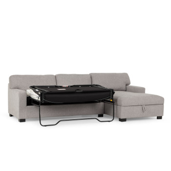 Baxter Sofa Bed With Chaise, Light Grey
