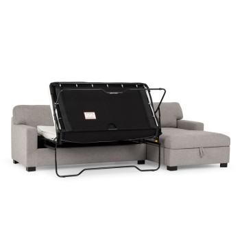Baxter Sofa Bed With Chaise, Light Grey