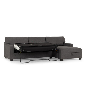Baxter Sofa Bed With Chaise, Dark Grey