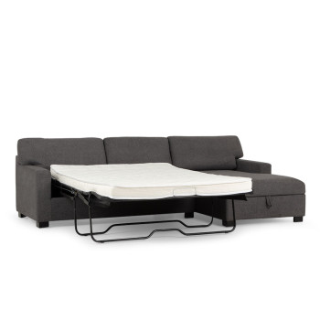 Baxter Sofa Bed With Chaise, Dark Grey