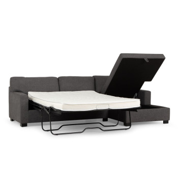 Baxter Sofa Bed With Chaise, Dark Grey