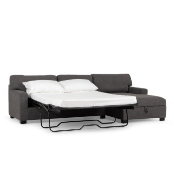 Baxter Sofa Bed With Chaise, Dark Grey