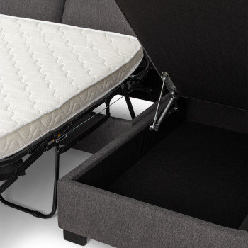 Baxter Sofa Bed With Chaise, Dark Grey