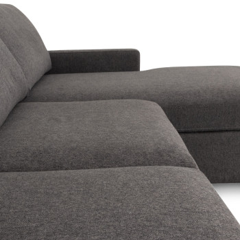 Baxter Sofa Bed With Chaise, Dark Grey