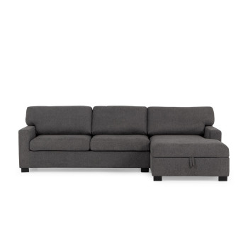 Baxter Sofa Bed With Chaise, Dark Grey