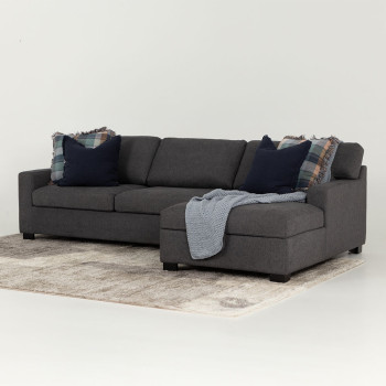 Baxter Sofa Bed With Chaise, Dark Grey