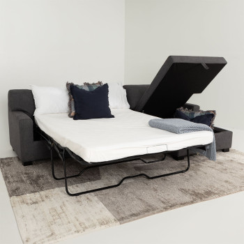 Baxter Sofa Bed With Chaise, Dark Grey