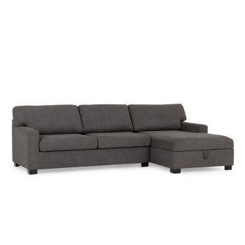 Baxter Sofa Bed With Chaise, Dark Grey