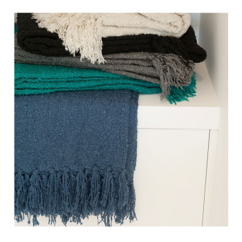 Limon Boucle Yarn Throw, Gunmetal