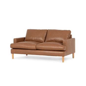 Brooklyn 2 Seater Leather Sofa, Mocha