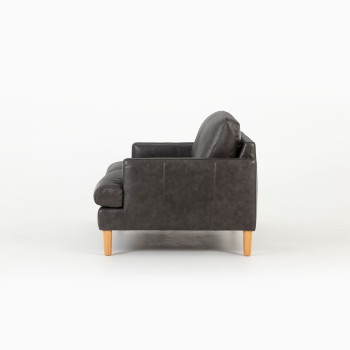 Brooklyn 2 Seater Leather Sofa, Black