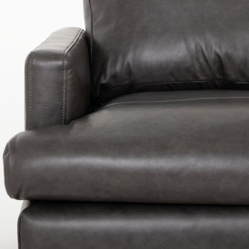 Brooklyn 2 Seater Leather Sofa, Black
