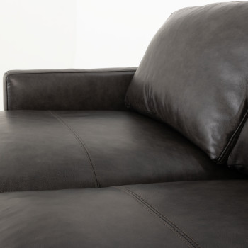Brooklyn 2 Seater Leather Sofa, Black