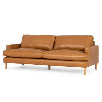 Brooklyn 3 Seater Leather Sofa, Tan