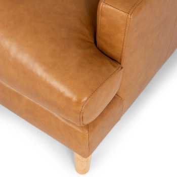 Brooklyn 3 Seater Leather Sofa, Tan