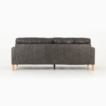 Brooklyn 3 Seater Leather Sofa, Black