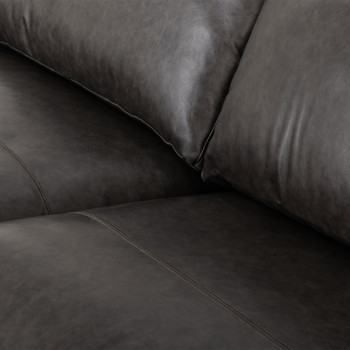 Brooklyn 3 Seater Leather Sofa, Black