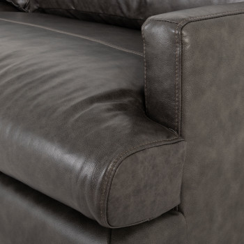 Brooklyn 3 Seater Leather Sofa, Black