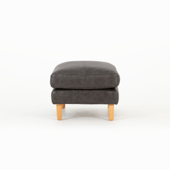 Brooklyn Ottoman Leather, Black