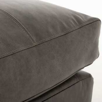 Brooklyn Ottoman Leather, Black