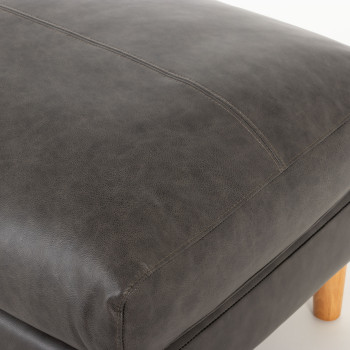 Brooklyn Ottoman Leather, Black