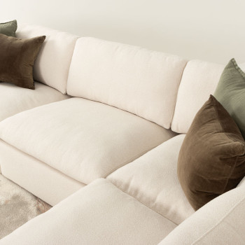 Ashleigh Modular 1.5 Seater Armless Sofa, Cream