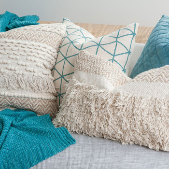 Limon Tussock Cushion - Poly Inner, Cream