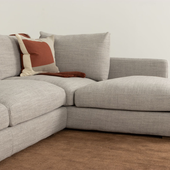 Stellar Right Hand Facing Chaise Sofa, Light Grey