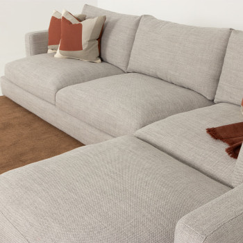 Stellar Right Hand Facing Chaise Sofa, Light Grey