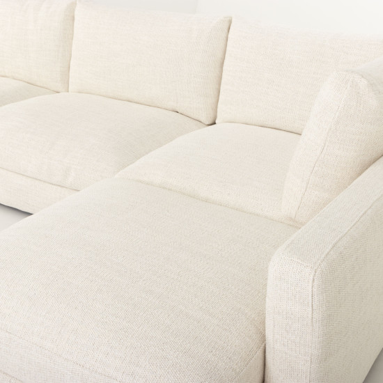 Stellar Right Hand Facing Chaise Sofa, Ivory