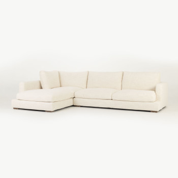 Stellar Left Hand Facing Chaise Sofa, Ivory