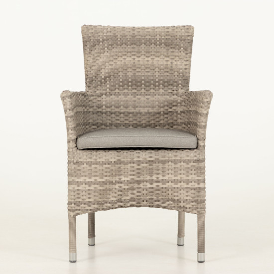 Aruba Outdoor Dining Chair, White/Grey