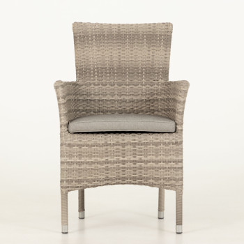 Aruba Outdoor Dining Chair, White/Grey