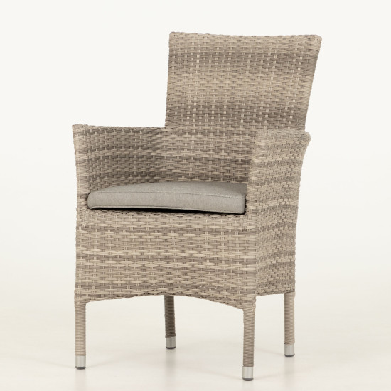 Aruba Outdoor Dining Chair, White/Grey