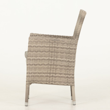 Aruba Outdoor Dining Chair, White/Grey