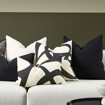 Ollo Milano Cushion - Feather Inner, Black