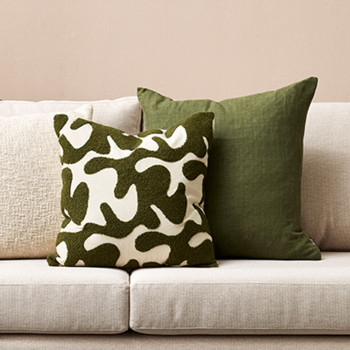 Ollo Milano Cushion - Feather Inner, Olive