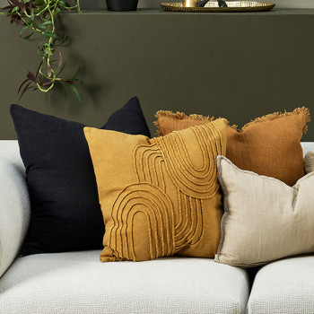 Ollo Gatsby Cushion - Poly Inner, Toffee