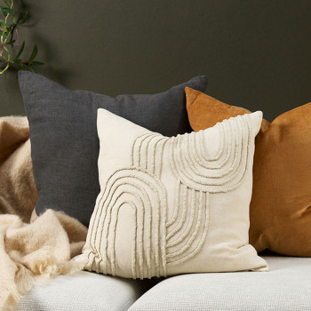 Ollo Gatsby Cushion - Feather Inner, Ecru