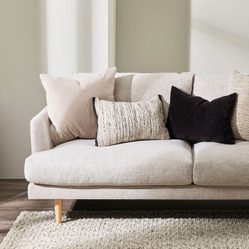 Ollo Odessa Cushion - Feather Inner, Black