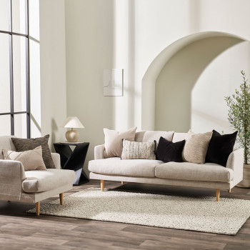 Ollo Alba Cushion - Feather Inner, Black