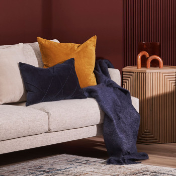 Ollo Alba Cushion - Feather Inner, Navy