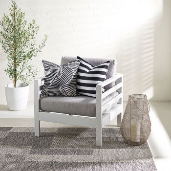 Ollo Contours Outdoor Cushion - Poly Inner, Black