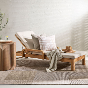 Ollo Maze Outdoor Cushion - Poly Inner, Ecru